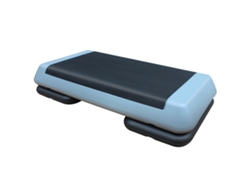 Step aeróbico ajustable de 76 cm/28,5'' para ejercicio y fitness, con 2 niveles de altura, en gris y negro.