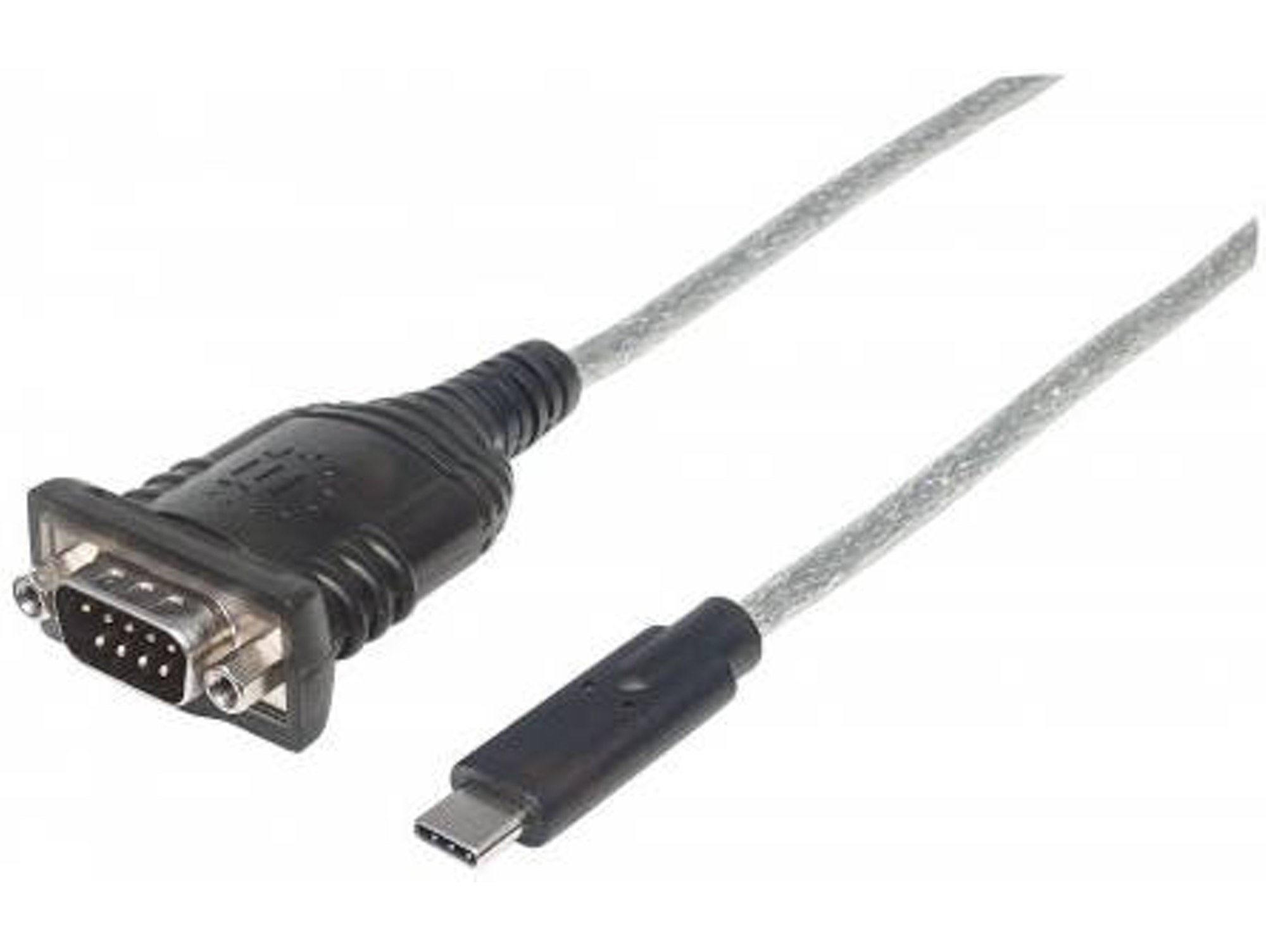 Cable Adaptador MANHATTAN USB-C para Serial Negro y Plateado 0.45m