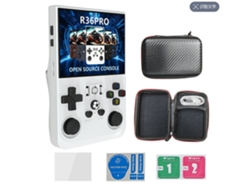 Consola portátil Fwinl R36pro de 3,5 pulgadas, de código abierto, retro, GBA Arcade Classic FC Arcade, color blanco, 64 GB