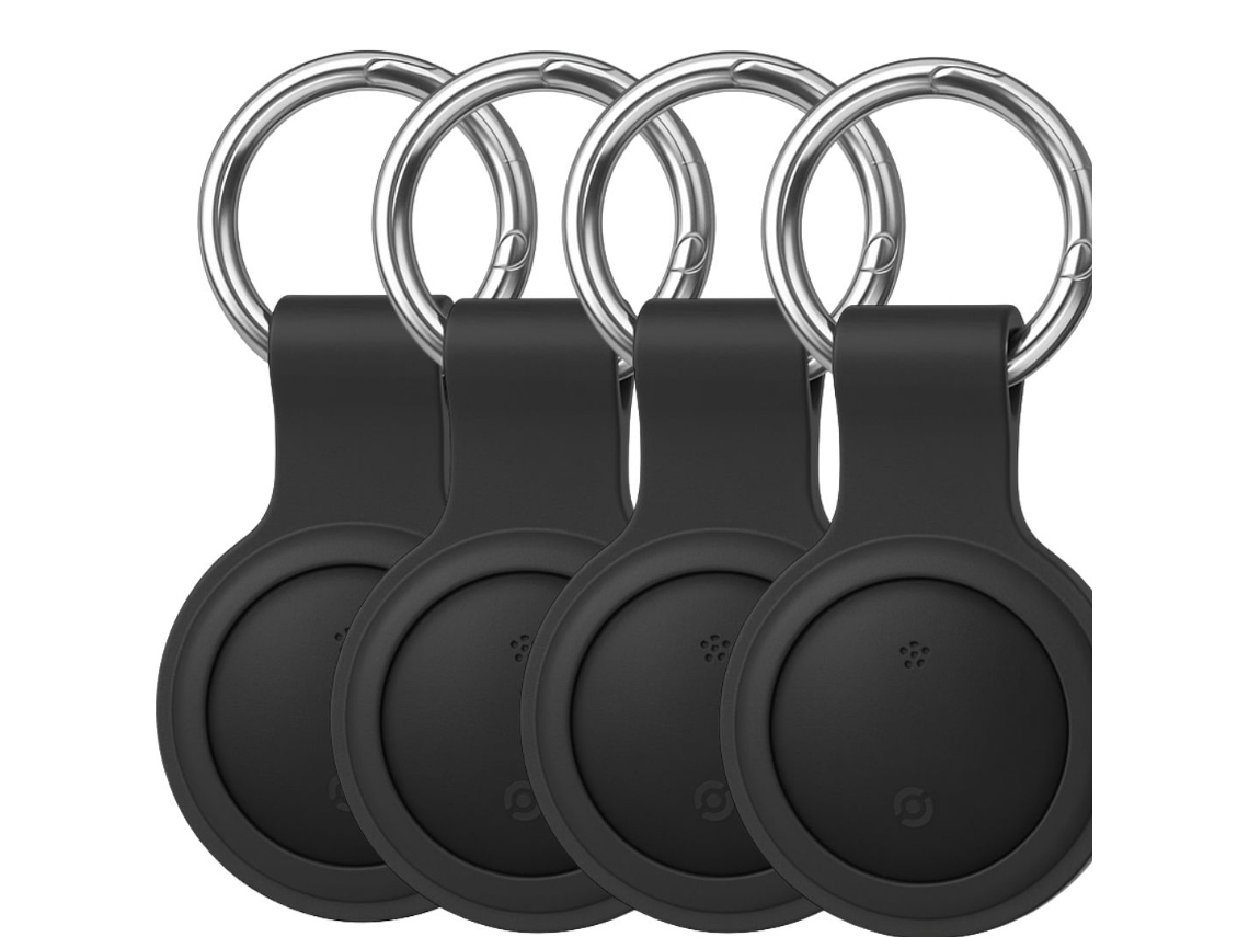 Paquete de 4 localizadores globales sin cuota mensual | Rastreador para bolsos, mochilas y llaveros