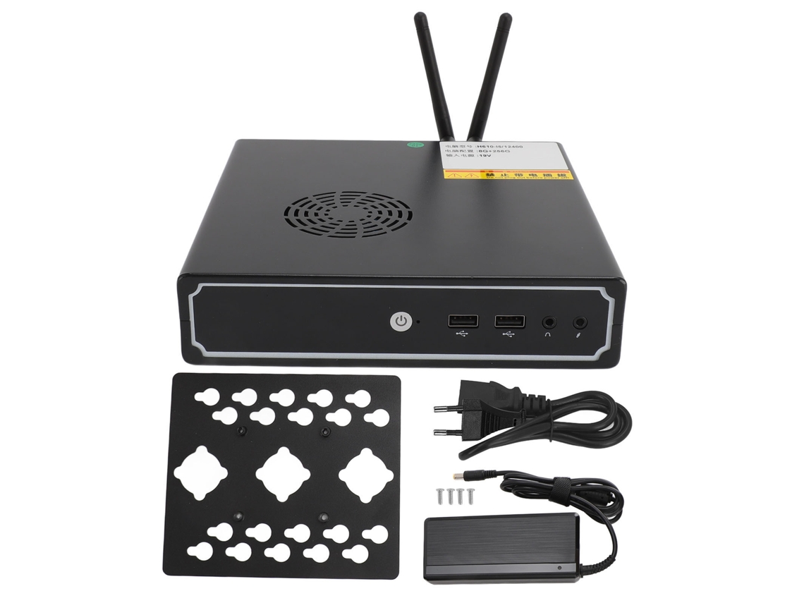 Mini PC 2.4G 5G Wifi DDR4 Interfaz Gigabit HD VGA, 8G 256G, Enchufe Europeo Dorado