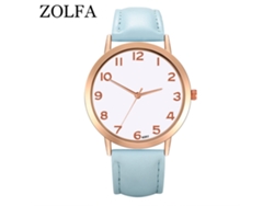 Reloj De Pulsera De Cuarzo Para Hombre/mujer Con Esfera Redonda Azul Claro.