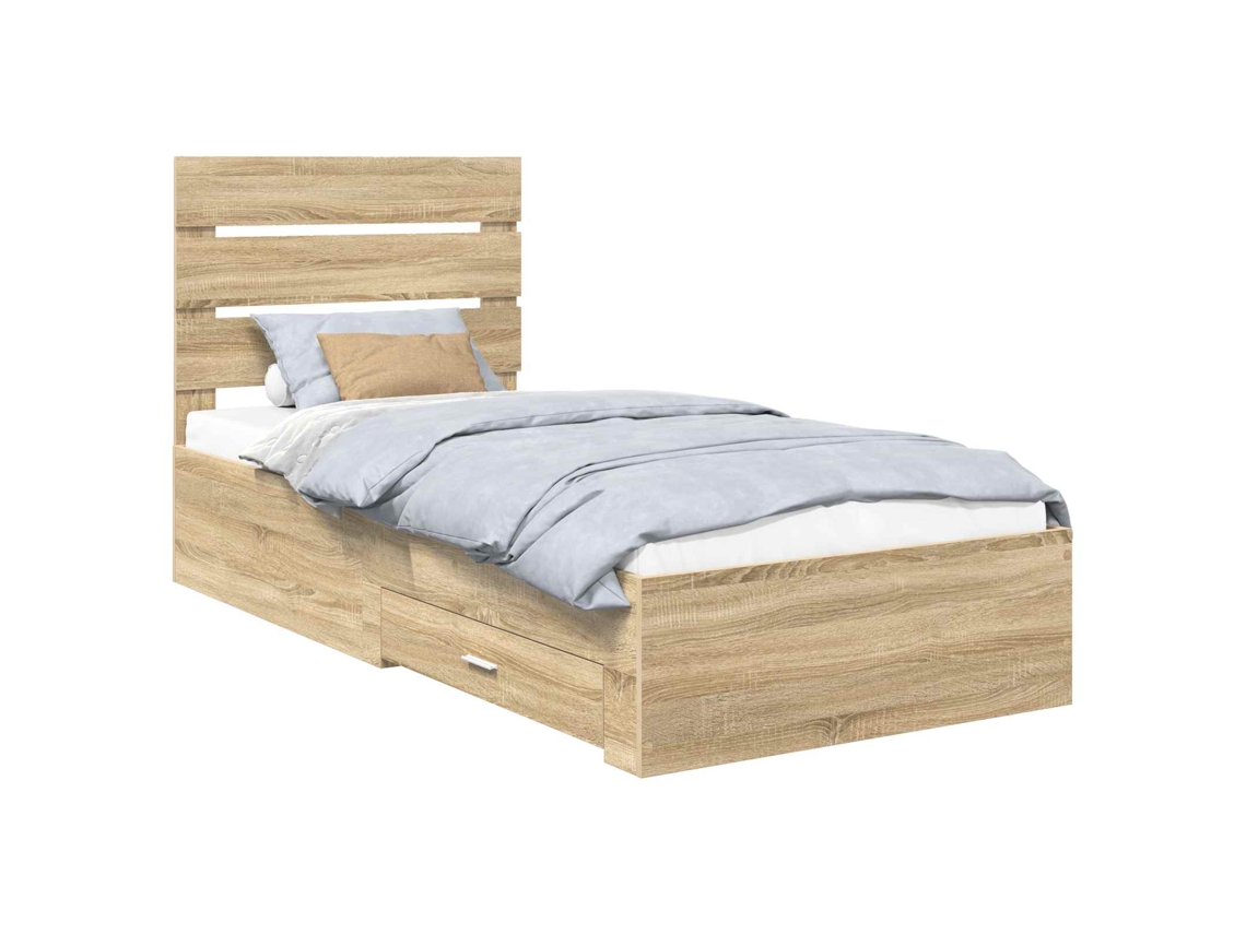 Maison Exclusive - Estructura De Cama Con Cajón Roble Sonoma 100 X 200 Cm