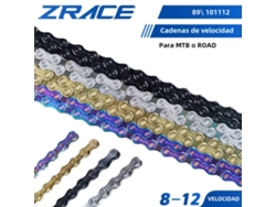 Cadena de bicicleta Zrace para MTB de 8 a 12 velocidades, neón, plateada, negra y dorada, 114/120/126L, OEM de Sumcvayotoy