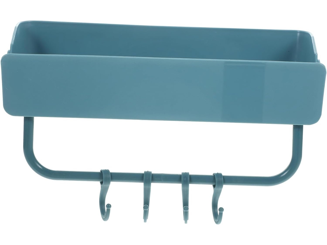Estante De Almacenamiento De Plástico Para Pared Con Gancho De Drenaje Para Baño