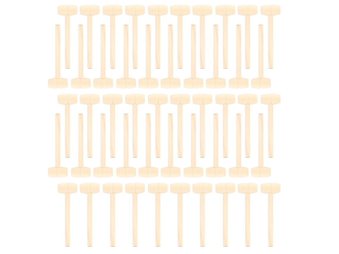 50 martillos de madera en miniatura, ligeros, para manualidades y juguetes para niños.