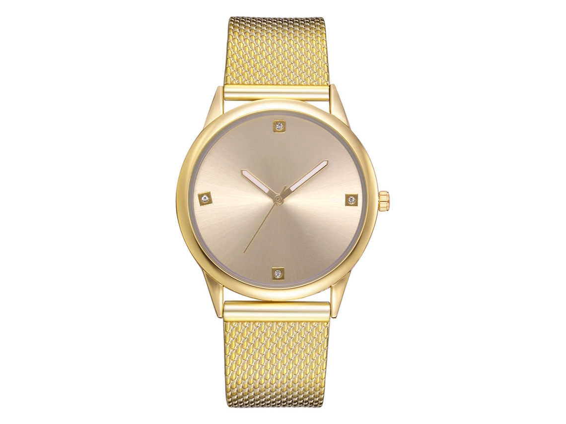Reloj De Pulsera Lvpai P744 Para Mujer Con Correa De Silicona, Aleación De Metal, Movimiento De Cuarzo Y Esfera Dorada.