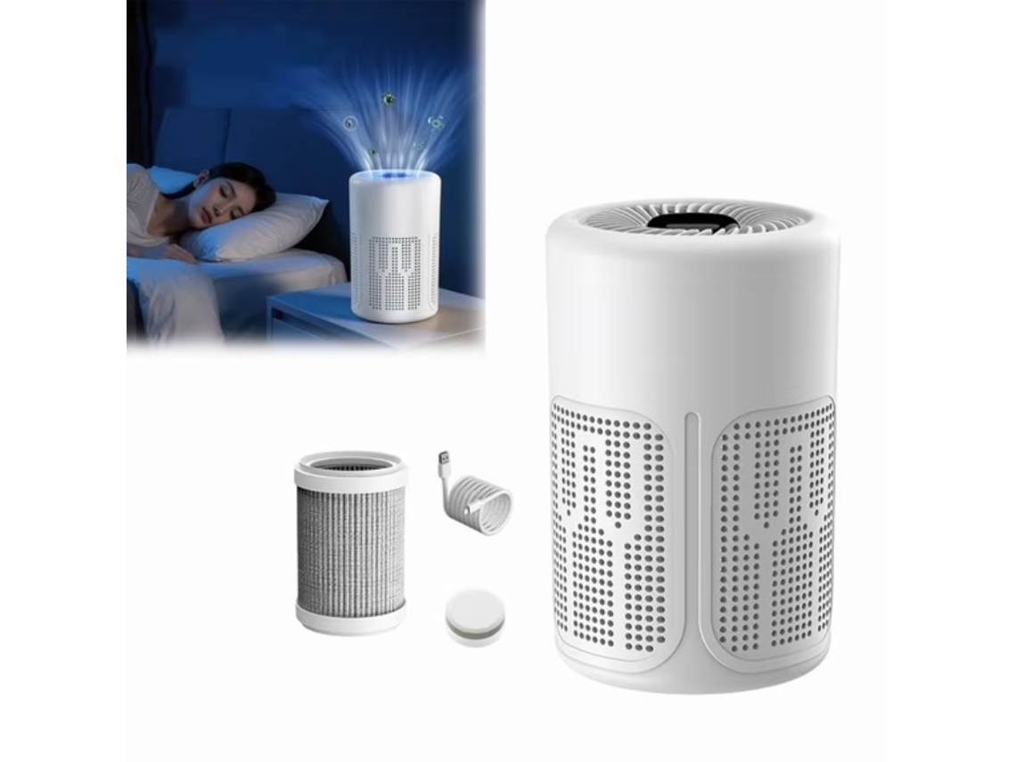 Purificador De Aire Para El Hogar, Cable Usb + 1 Filtro Y 1 Pastilla Aromática, Blanco Czhhmart