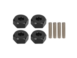 Ymsl 4pcs 12mm Hex Wheel Hub Aluminio Adaptador De Conducción Hexagonal Para Rc Car Mjx 14210 16208 Negro Hxl