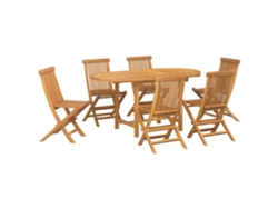 Maison Exclusive - Conjunto De Comedor De Jardín 7 Pcs Marrón