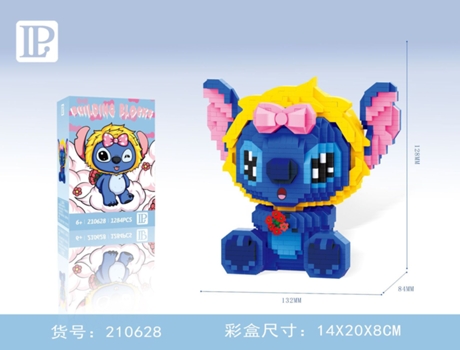 Disney lotso blok linabell stitch kawaii gambar blok bangunan mikro diy model perakitan mainan pendidikan untuk anak-anak