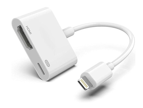 Adaptador AV digital Lightning certificado Apple Mfi Adaptador Lightning a HDMI Conector de cable HDMI Pantalla de sincronización 1080P Blanco