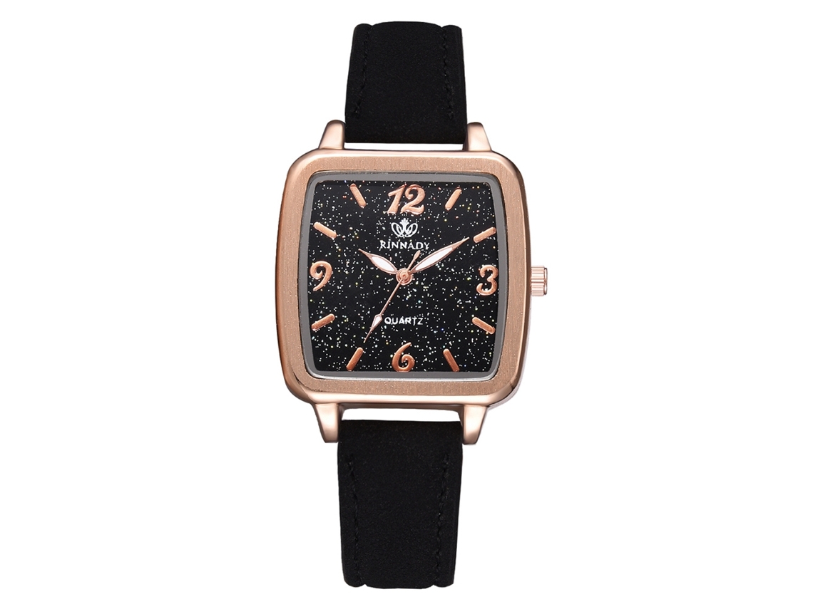 Reloj De Pulsera Cuadrado Con Forma De Estrella Para Mujer, Con Correa De Aleación Y Piel Sintética, Estilo Moderno.