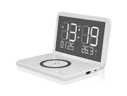 2026-reloj Alarma Calendario Electrónico Multifuncional Con Carga Inalámbrica Qi Y Luz Nocturna