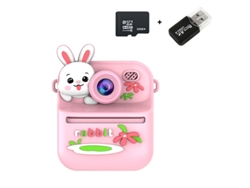 Cámara instantánea Eifson S1, pantalla IPS de 2,4 pulgadas, lente dual, grabadora de video HD (Pink Rabbit)