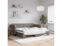Sofá Cama Nido Tela Gris Taupe 90x200 Cm