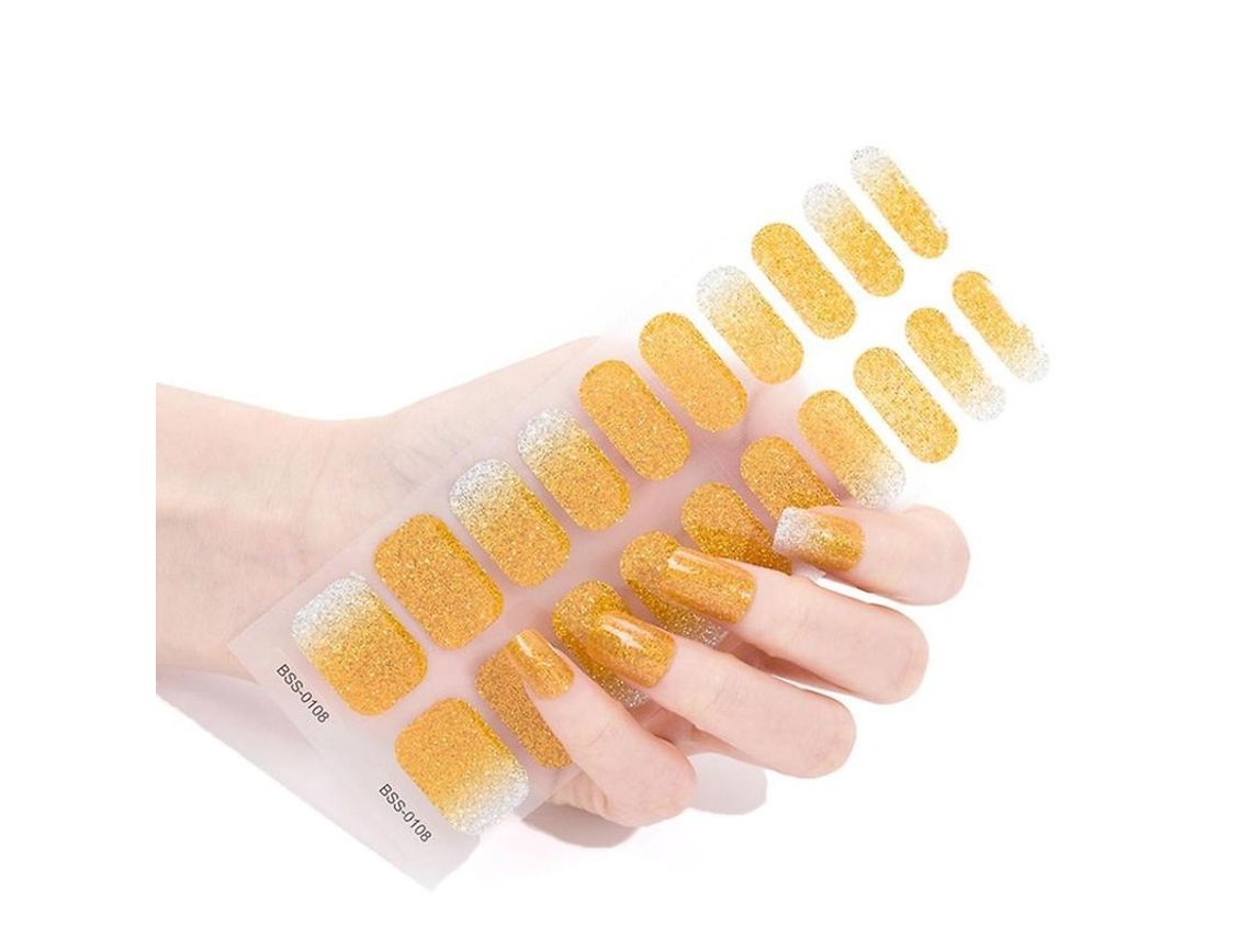 Pegatinas De Uñas De Gel Semicuradas, 20 Unidades, Con Cuchilla Y Palitos. Base De Alcohol. Requiere Lámpara Uv/led.