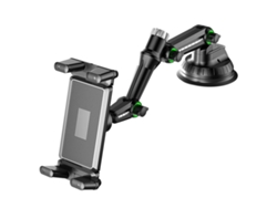 Soporte para tablet de coche con ventosa, compatible con tablets de 7'' y 15'' y teléfonos de 4'' y 7'', con fijación segura al salpicadero, color negro. Viewleaf