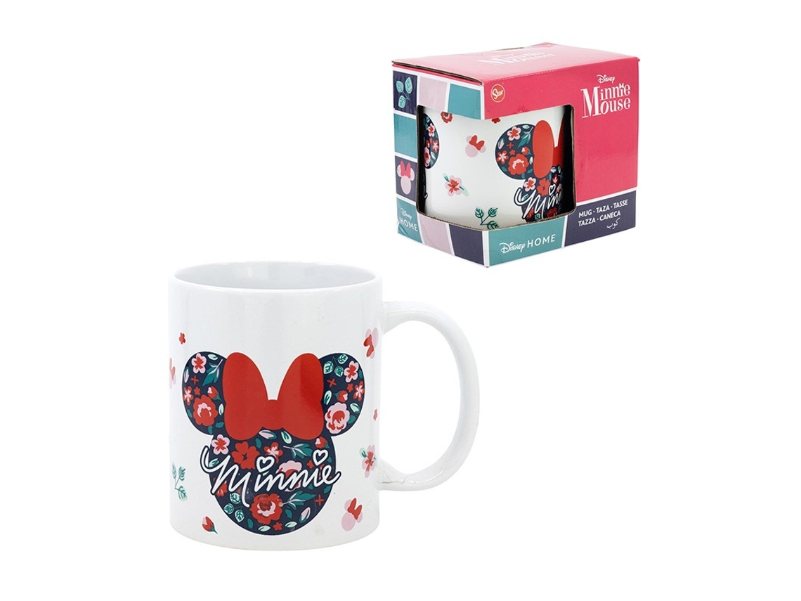 Taza Ceramica Minnie Mouse Gardening 325 Ml En Caja Regalo