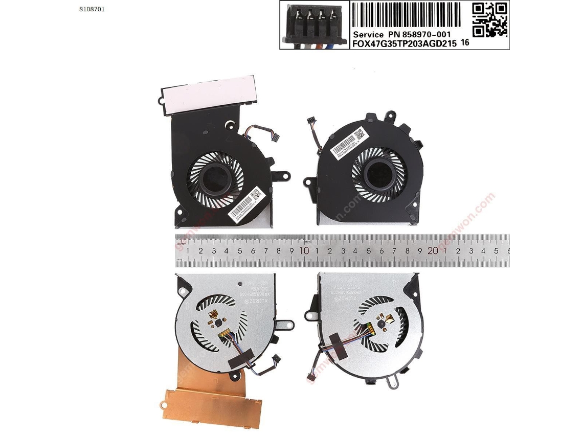 Ventilador compatible con portátil HP Pro TPN Q194 15 Ce 3plus (CPU, GPU, alta capacidad de copia)