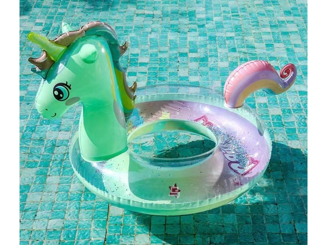 El Flotador Infantil Con Forma De Unicornio Cuenta Con Una Función Antivuelco, Lo Que Lo Hace Ideal Para Fiestas Junto Al Lago O Para Divert