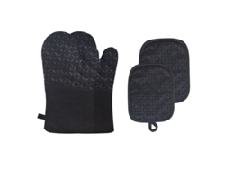 Guantes De Horno Set De 4 Resistentes Al Calor Silicona Antideslizantes Lavables