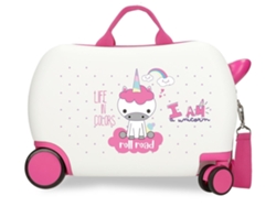 ROLL ROAD Maleta Correpasillos ABS Rígida I Am Unicorn Blanco