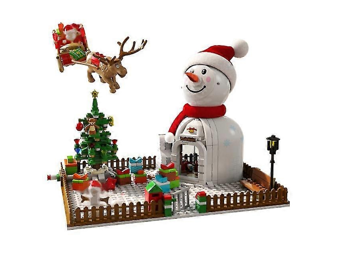 Juego de bloques de construcción con casa, muñeco de nieve y árbol de Navidad para decoración del hogar, juguete infantil, regalo, Hengjian (573 piezas)