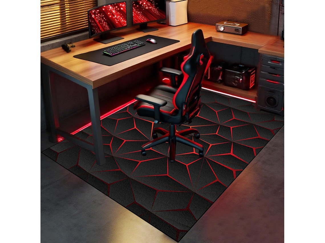 Tapete Cadeira Piso Escritório Protetor Antiderrapante 60 X 90 Cm Madeira Gamer, Escritório, Madeira,