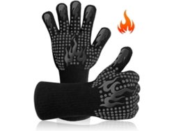 Guantes esenciales Grill Masters resistentes al calor e ignífugos, de silicona antideslizante para cocinar, asar, hornear y acampar (1 unidad)