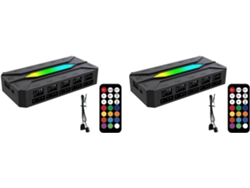 Ventilador Pwm Para Chasis De Ordenador Con Controlador De Diez Vías Y Doble Argb (2 Unidades).