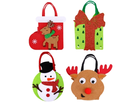 Conjunto de Calcetíns de Navidad TUSERXLN Juego Calcetín Navideño Reno Muñeco Nieve Caja Papel Blanco - 4un