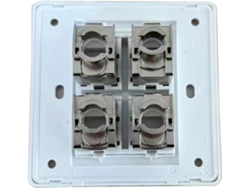 4 Tomas Cat6a Rj45 Con Placa Frontal, Conector De Red Lan Blindado