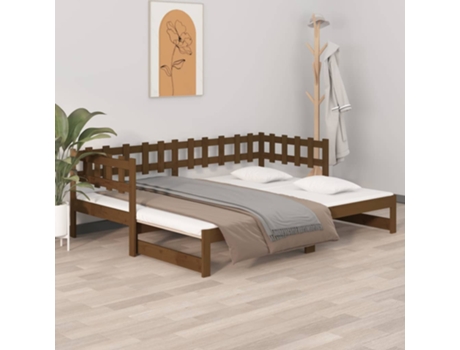Sofá cama VIDAXL Marrón Madera (203.5x160x68.5 cm )