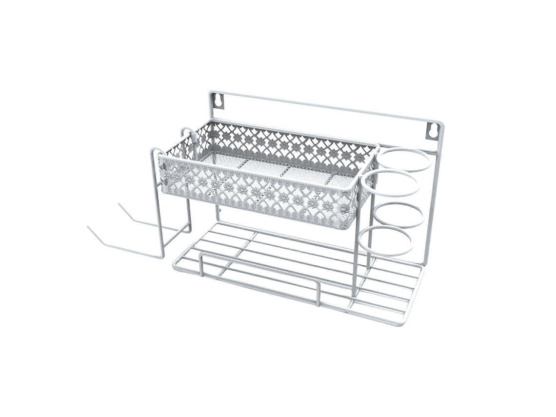 Soporte de pared para secador de pelo, plancha, rizador, colgador negro. GOKOCO