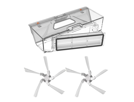 Caixa de pó e escova lateral para xiaomi dreame w10 robot com filtro