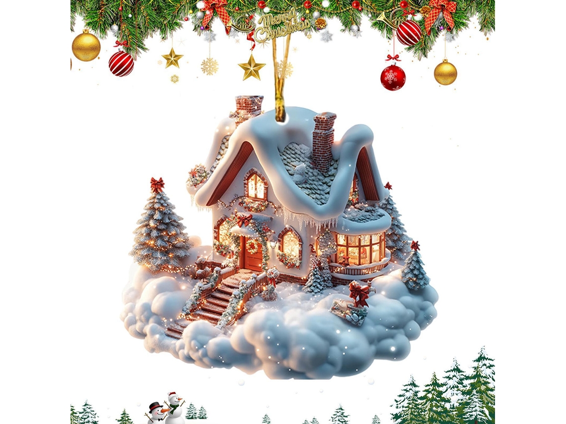 Adornos de casa de pueblo, decoración invernal acrílica vayotoy