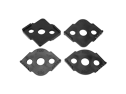 Plantillas de esquinas redondeadas de 4 piezas R con plantilla de rotación, localizador de esquinas de ABS para carpintería, color negro.