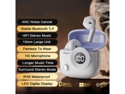 Auriculares Inalámbricos (morados) Con Bluetooth, Audio Y Micrófono Integrados Y Pantalla Led.
