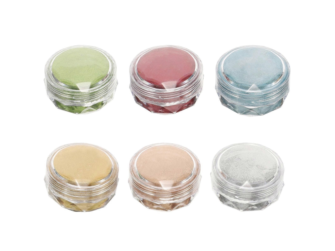 6 Cajas De Glitter Para Arte De Uñas Manicura Material Plástico Y Glitter Decoración De Uñas Para Mujeres 3,00x3,00x1,50cm Como Se Muestra