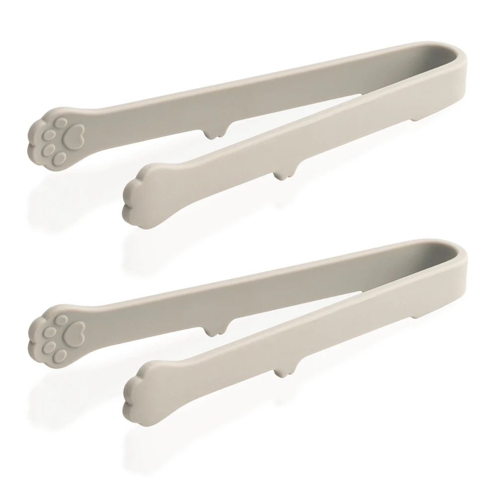 (gris, 2 Unidades) Mini Pinzas Antiadherentes Para Alimentos, Fabricadas En Silicona Resistente Al Calor, Compactas Y Portátiles.