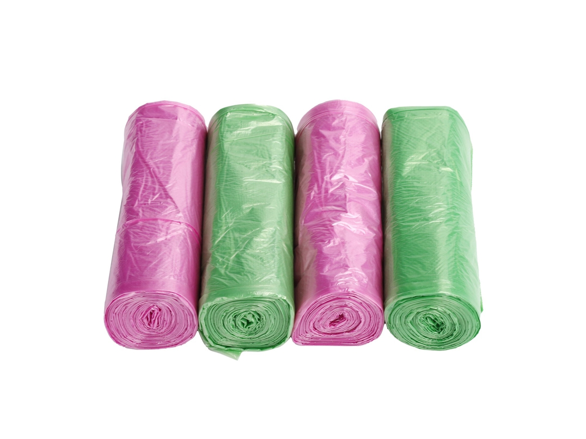 4 rollos de bolsas de basura desechables reforzadas para residuos domésticos y de oficina