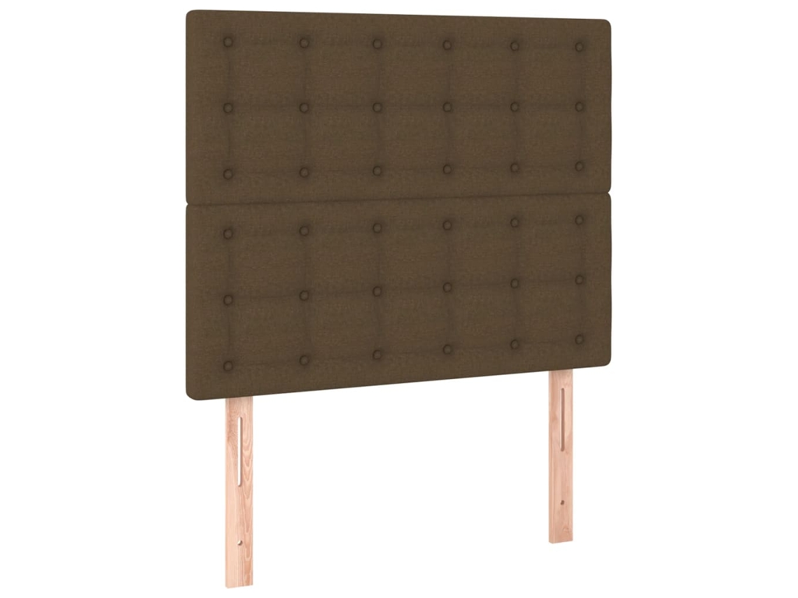 Conjunto 2 Cabecero VIDAXL Marrón Tela (80x5x128 cm)