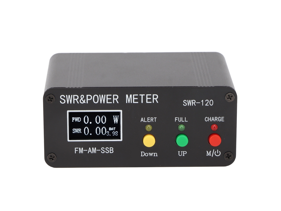 Medidor de onda estacionaria SWR 120, 1,8 MHz-50 MHz, 120 W, pantalla digital, FM, AM, CW, SSB, medidor de potencia SWR, color negro