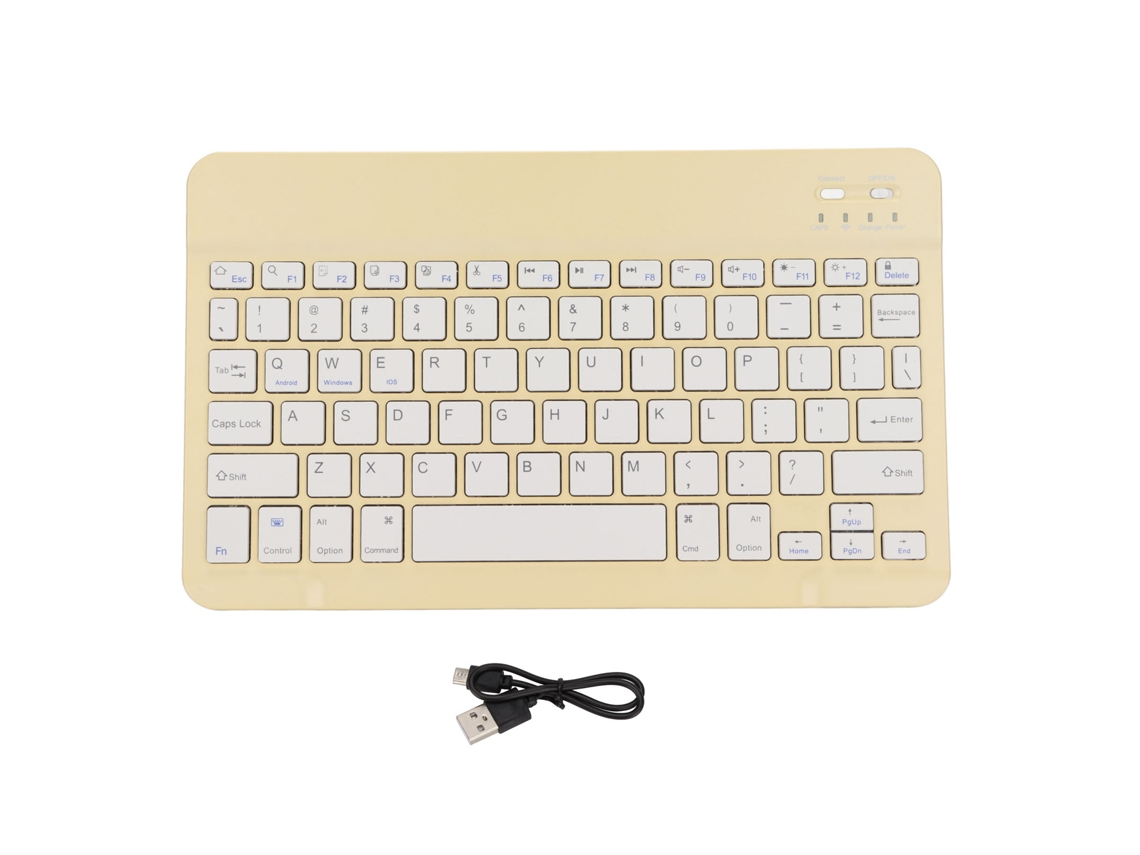 Teclado Mini Inalámbrico Bluetooth Con Touchpad Recargable Para Pc Ios Tablet Amarillo