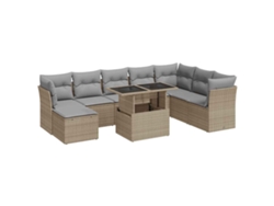 Conjunto 9 De Sofá De Jardín VIDAXL Beige Poli Ratán(100 x 55 x 73 cm)