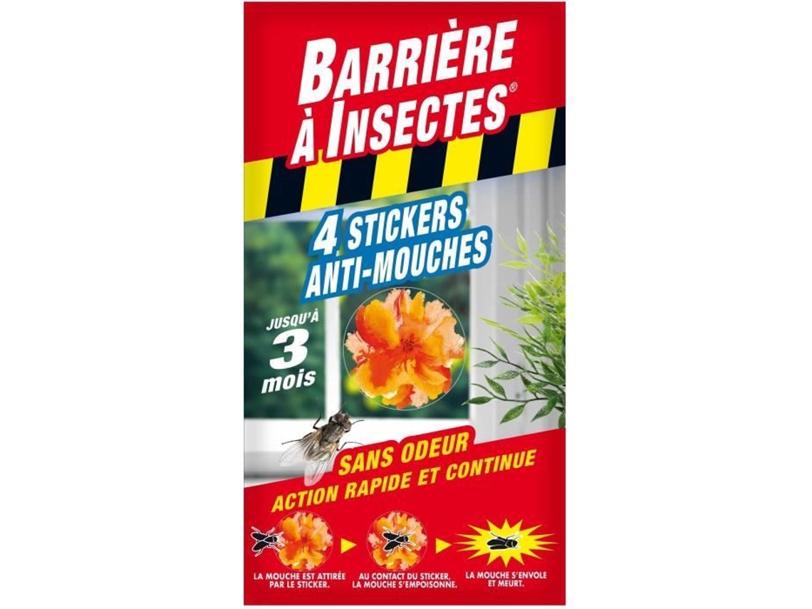 Pegatinas para mosquiteros, paquete de 4, barrera contra insectos, eficacia de 3 meses.