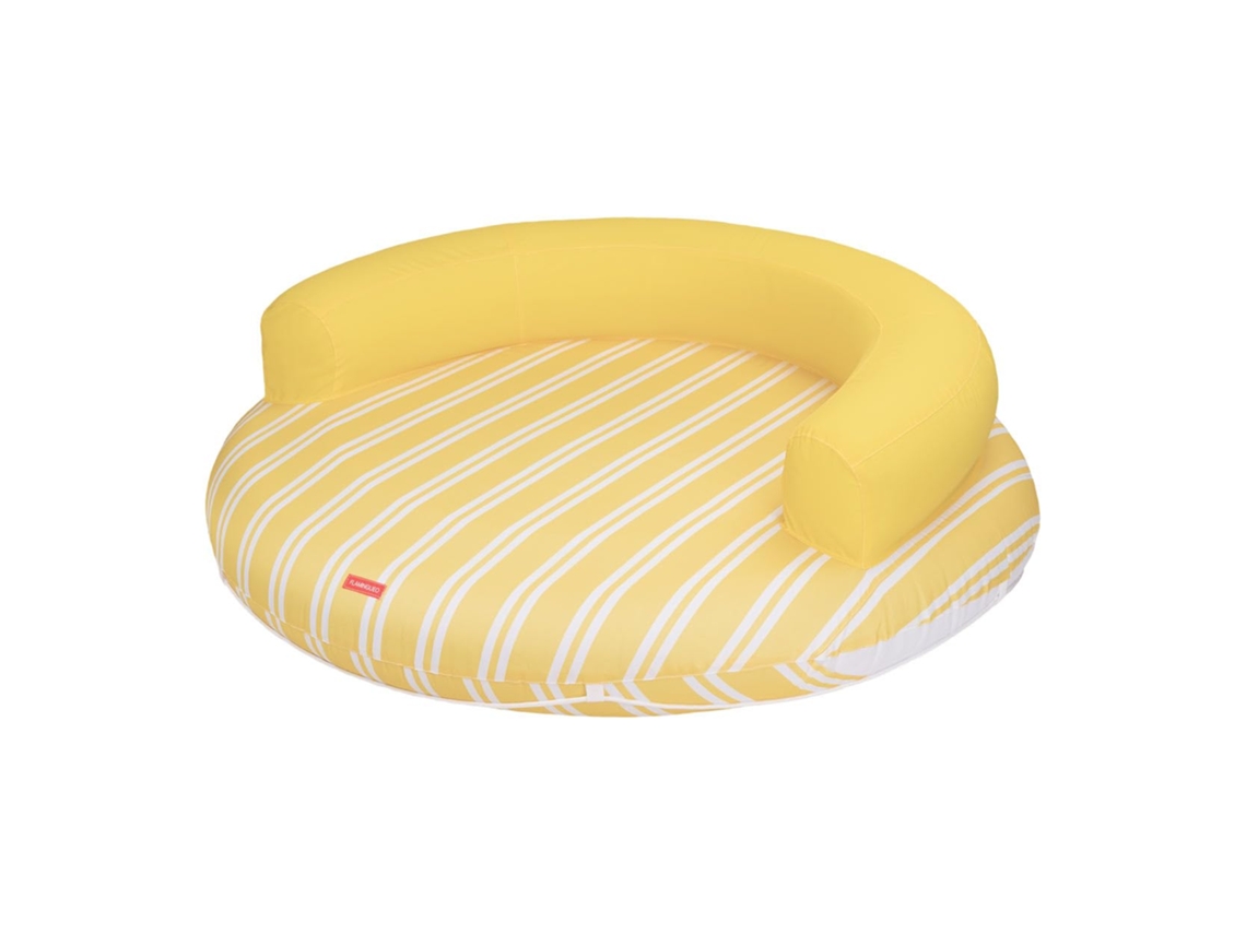 Colchón inflable para piscina de PVC Flamingueo amarillo
