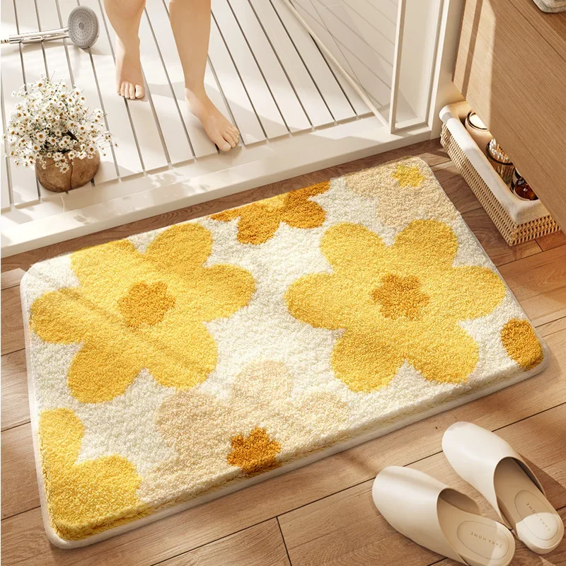 (estilo 2 40x60cm) Alfombra De Baño De Estilo Fresco, Lavable A Máquina, Antideslizante, De Secado Rápido