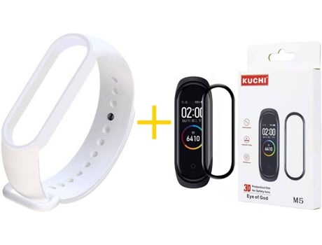 Correa + Protector Mi Band 6 KUCHI Silicona (Blanco)